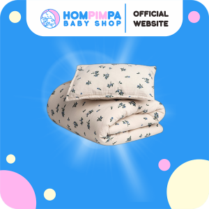 70x80 / 28x35 cm Blueberry Muslin Baby Bedding Set Beige