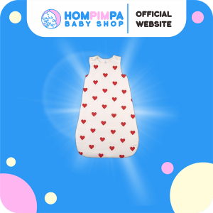 Heart Printed Sleeping Bag Cream